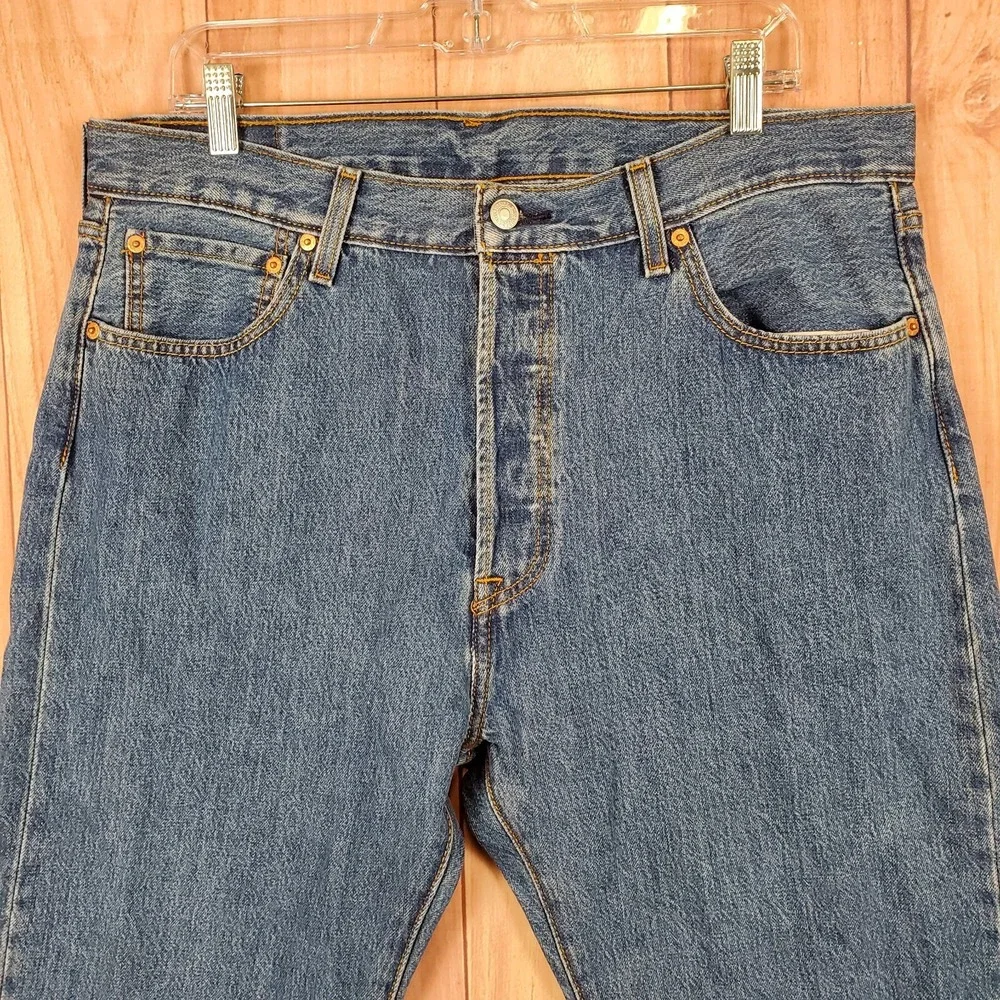 Levis 501 Jeans Mens Sz 36x29 Work Pants Blue Straight Leg Jean